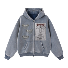 Load image into Gallery viewer, Pentagram Zip-Through Box Hoodie
